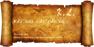 Kókai Lóránt névjegykártya