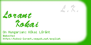 lorant kokai business card